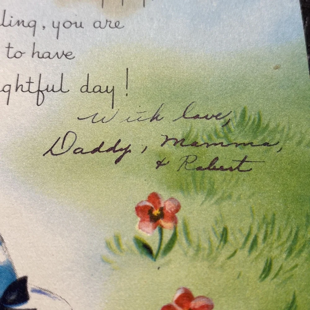 Vintage Southern Belle Birthday Card For Daughter with Blue Gingham Dress! - Picture 5 of 8